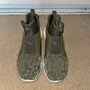 Green puma shoes